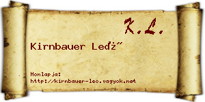 Kirnbauer Leó névjegykártya